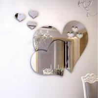 Heart Shaped Mirror Wall Stickers For Living Room Bathroom Decor Acrylic Self Adhesive Mirror Sticker DIY Decals Home Decoration Wall Stickers  Decals