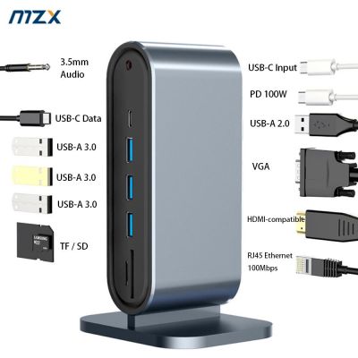 MZX 12 In 1แท่นวางมือถือ Tipo C Type USB Hub 3 0 2 Extensor รางช่องยูเอสบีแนวตั้งไปยัง HDMI-Compatible Rj45 Dock สำหรับแล็ปท็อป Feona