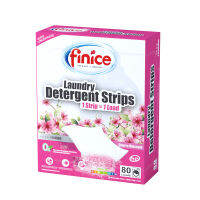 แผ่นซักผ้า Finice (ไฟน์ไนซ์) กลิ่นเชอรี่บลอสซั่ม สินค้านำเข้า Laundry Detergent Cherry Blossom Strip 80 Loads