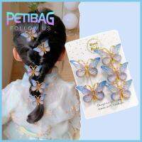 PETIBAG 10PCS โลหะสำหรับตกแต่ง กิ๊บติดผมรูปผีเสื้อ อุปกรณ์เสริมเด็กผู้หญิง เครื่องมือจัดแต่งทรงผม คลิปปากเป็ด เจ้าหญิง barrette พลาสติกทำจากพลาสติก เด็ก Headwear สาวๆ