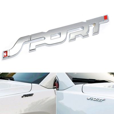 SPORT Logo Emblem Car Trunk Badge 3D Sticker Metal Decal Accessory Silver