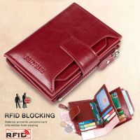 【CC】 Fahion Leather Wallet Blocking Short Function Large Capacity Coin Purse Money Clip