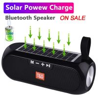 ON SALE Powerful Speaker With Solar Plate Bluetooth-compatible Stereo Music Box Power Bank Boombox USB AUX FM Radio TG182