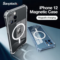 Sanptoch Magnetic Magsafeเคสโทรศัพท์สำหรับiPhone 12 / 13 Pro MaxฝาหลังกันกระแทกสำหรับiPhone 13 Miniเคสป้องกันใส