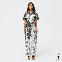 TandT - Tahitian Dance Printed High Rise Wide Leg Wrap Pants กางเกงเลย์ เอวสูง ผูกเอว พิมพ์ลาย ตาฮิเตียนแด๊นซ์ ตัดต่อลาย 2 สี