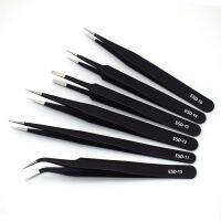 【YF】 ESD anti-static tweezers for soldering SMD electronics steel set of reparing phones including 6 pcs various sizes