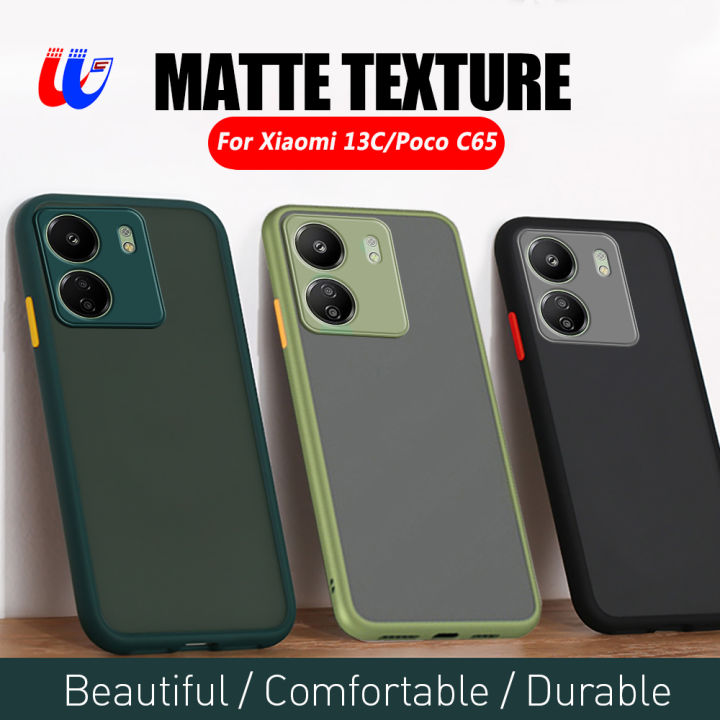 For Xiaomi Redmi 13c Case Translucent Matte Hard Pc Back Cover Xiaomi Poko Little C 65 65c 5531