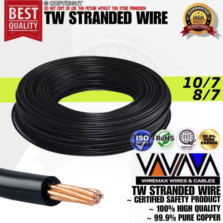 WIREMAX TW WIRE / THW THERMOPLASTIC WATER RESISTANT WIRE PURE COPPER 99 ...