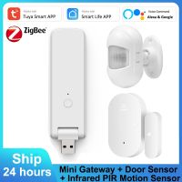 【hot】✽✣☍  Tuya Zigbee Window Door PIR Sensor Built-In Rechargeable Battery USB Alarm Notifications With