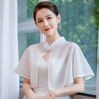 【Miki Xinyuan】ชุดราตรีเสื้อคลุมผู้หญิงแต่งงาน Bolero นุ่มน้ำหนักเบาผ้าคลุมไหล่เจ้าสาวสูงต่ำอย่างเป็นทางการยักสำหรับสีขาวสีดำสีแดง