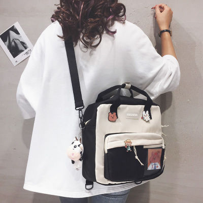 Female Bag Messenger Bag Large Capacity Lovely College Student Bag Color Matching Multifunction Shoulder Bag Handbag Backpack