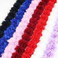 [HOT!] (1 meter) Chiffon lace fabric Webbing Decoration flower gift ribbons crafts Non-woven fabrics base