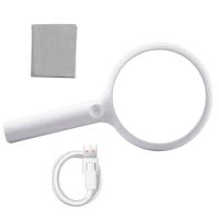 Optical Aspheric Magnifying Glass with 20 LED Lights with Light Reading Magnifying Glass Rechargeable