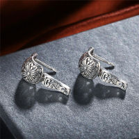 V.YA Vintage Style Hollow Hoop earrings Real Pure 925 Sterling Silver Floral Earrings Women Jewelry For Party Wedding