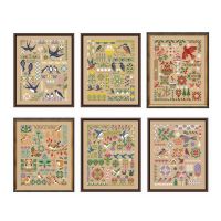 Bird geometry cross stitch kit cartoon pattern design 18ct 14ct 11ct linen flaxen canvas embroidery DIY