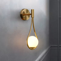 Modern Wall Light Glass Ball Luxury Gold Sconce Living Room Bedroom Bedside Aisle Staircase Nordic Wall Mount Indoor Decor Lamp