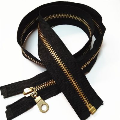 5Pcs 70Cm Jacket Style Brass Metal Divider Zipper Black Nylon Coil Zipper Door Hardware Locks Fabric Material