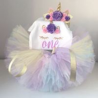 Baby Girls 1st Birthday Unicorn Party Dress Clothes Sets Photo Shoot Costume