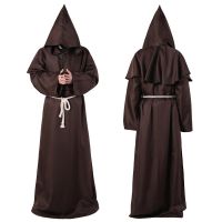 Medieval Monk Robe Priest Robe Halloween Cosplay Costume Cloak Cosplay