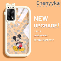 Chenyyka เคสสำหรับ OPPO A74 4G A95 4G A74 F19S F19 5G A54 5G Reno 6 Lite เคสลายการ์ตูนมิกกี้น่ารักลายเมาส์มีขอบสีสันสดใสเคสนิ่มทำจากซิลิโคนเนื้อนิ่มเคสกันกระแทกกันกระแทก