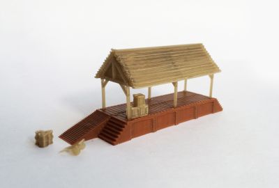 Outland Models Wood Style Loading Shed / Platform Z Scale Train Railway Layout