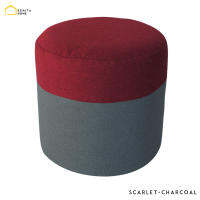 [ส่งฟรี] TWO-TONE STOOL (SCARLET - CHARCOAL) เก้าอี้สตูล เก้าอี้ รับแขก ทรงกลมสไตล์ OTTOMAN ราคาถูกมาก มีให้เลือก 8 คู่สี