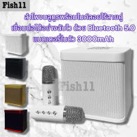 จัดส่งจากไทย ไมค์คาราโอเกะ ไมค์ร้องเพลง ไมโครโฟนคู่ ลำโพงบลูทูธ YS-203 Blutooth Speaker รองรับ USB/TF/AUX