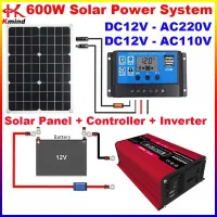 ชุดเครื่องแปลงไฟชุดเครื่องมือ18V 18W แผงพลังงานแสงอาทิตย์โวลต์110 220โวลต์12V ถึง220V 110V 600W ตัวแปลงแผงระบบหม้อแปลง