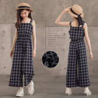 Childrens Overalls 2022 Summer New Girl Jumpsuit Fashion Plaid Overalls for Kids Clothes Casual Teens Rompers Girls Pants 10 Y