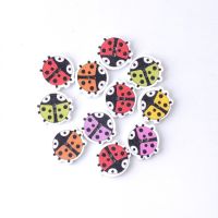 Free Shipping Retail 20Pcs Random Mixed 2 Holes Cartoon Animal Lady Beetles Wood Sewing Buttons Scrapbooking 15x18mm Haberdashery