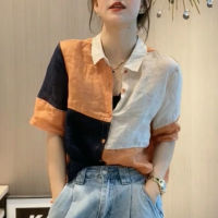 Women Shirt Plus Size Loose Casual Blouse 2023 Summer Short Sleeve Fashion Office Tops kemeja perempuan