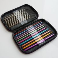 ❁۞ 22pcs/Set DIY Craft Yarn Sewing Needle with Case Ergonomic Aluminum Crochet Hooks Multicolor Mixed 2-8mm Knitting Needles