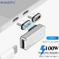 Hjghfhf อะแดปเตอร์แม่เหล็ก PD100W ใหม่24Pin USB3.1สายซิงค์ข้อมูลสายชาร์จตัวแปลงประเภท C เป็น USB-C สำหรับ