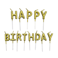 【✆New✆】 weipo ของตกแต่งหน้าเค้กเทียนทรงเค้กโรแมนติก Huruf Happy Birthday สำหรับของตกแต่งงานปาร์ตี้อุปกรณ์เทศกาลงานเลี้ยงวันเกิดเทียนวันเกิด