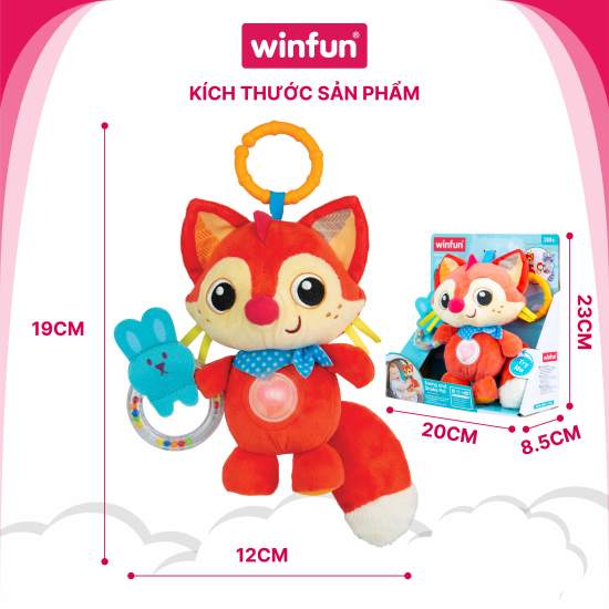 Đồ chơi treo nôi cảm ứng phát nhạc - bạn cáo dễ thương winfun wf720021-01 - ảnh sản phẩm 7