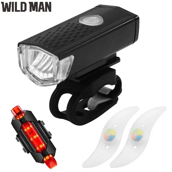 (Ready) USB Rechargeable LED MTB Headlight Tail Lamp Road Bike Wheel