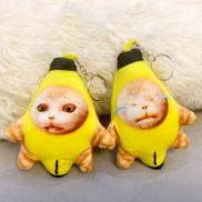 sanheZ Banana Cat Plush Toy Banana Cat Crying Meme Banana Cat Keychain Cat