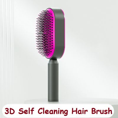 Airbag Comb Hair Brush One-Key Cleaning Hair Loss Airbag Brush Massage Scalp Comb Anti-Static Hair Brush Self Cleaning Hair Brush Hair Styling Tools for Women C