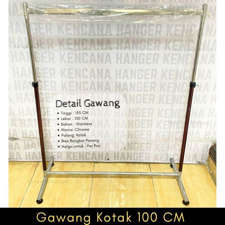 Gawang Pipa Kotak 1 METER Gantungan Baju Model Gawangan (100cm) Model ...