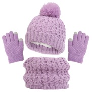 Warm Hat Scarf Gloves Set Boys Girls Hat Scarf Gloves Set Cozy Winter Set