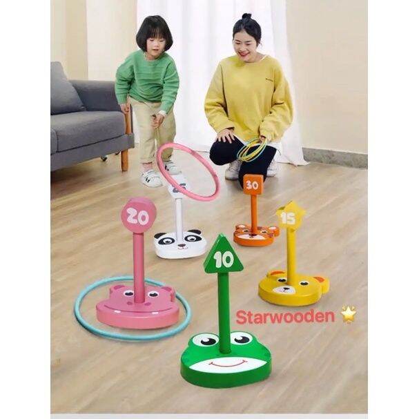 Animal Ring Wooden toy Imagination Generation Jungle Ring Toss Game