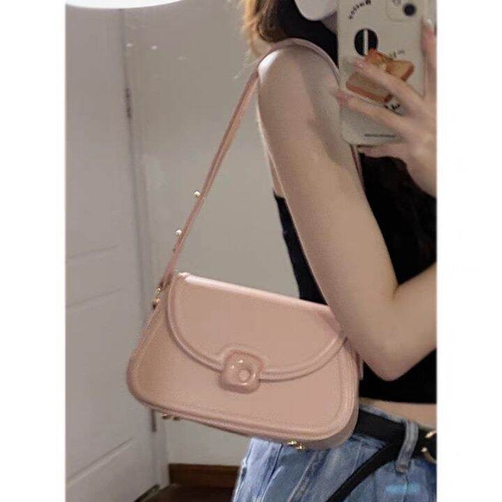 mlb-official-ny-korean-saddle-bag-womens-new-trendy-fashion-summer-niche-armpit-shoulder-bag-all-match-ins-messenger-bag