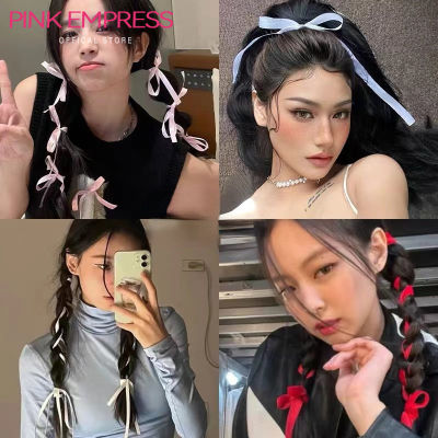 Pink Empress Ballet Ribbon Bow Hairpin Womens Double Ponytail Headband Female Internet Celebrity 2023 New Headgear Hairpin