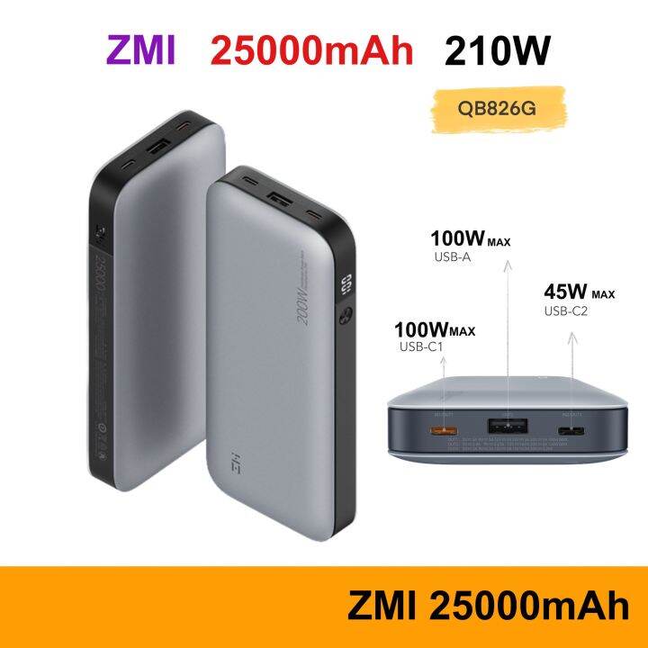 ZMI QB826G แบตสำรอง 210W ความจุ 25000mAh USB-A 120W USB-C 100W ชาร์จไว ...