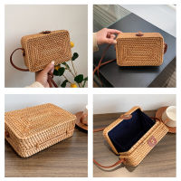 Hand Crossbody Bag Adjustable Strap Rattan Women Handbags Large-capacity Portable Durable Storage for Ladies Shopping Trip