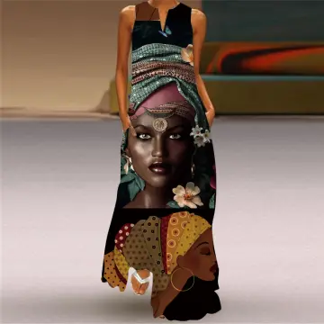 African Dresses Women Sleeveless Robe Maxi Dress Summer Long Dress Lad -  Dashiki Trend