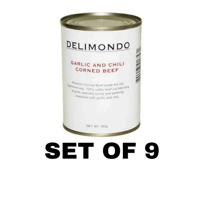 Delimondo Garlic & Chili Corned beef 380g Set of 9 Lazada PH