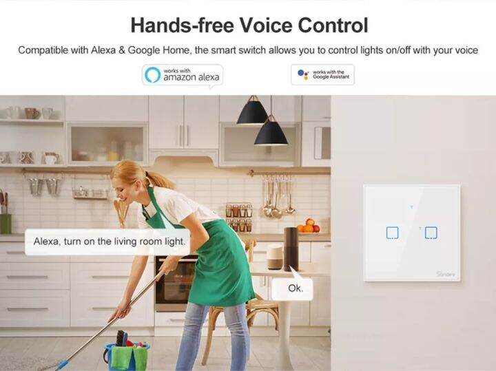 สวิตช์ไฟระบบสัมผัสผนังอัจฉริยะสวิตช์ผนัง-wifi-tx-series-สำหรับสมาร์ทโฮมทำงานร่วมกับ-alexa-google-home-uk-1-gang
