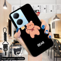 เคสม็อบขนาดเล็กสำหรับ Vivo V29 5G Y78 5G Y78 5G + 5G สายคล้องแหวนใส่นิ้วน่ารักลายการ์ตูนหมียานอวกาศดาวเคราะห์ดีไซน์เคสมือถือกันกระแทกเคสโทรศัพท์ป้องกัน TPU ซิลิโคนนิ่มฝาหลัง