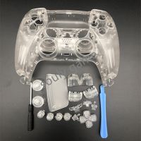 Full Set Transparent Housing Shell Case Cover Faceplate Decoration Shells Buttons For PS5 Playstation 5 Controller Gamepad DIY